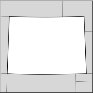 Clip Art: US State Maps: Colorado Grayscale