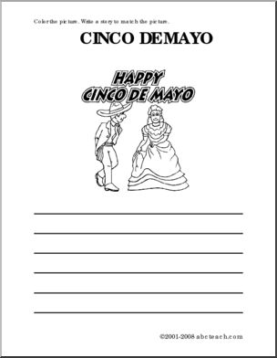 Cinco de Mayo (primary) Color and Write