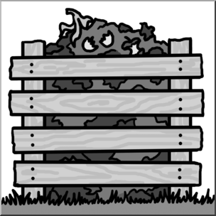 Clip Art: Compost Pile Grayscale