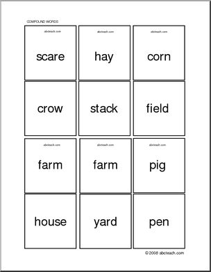 Memory Game: Compound Words  – Farm theme