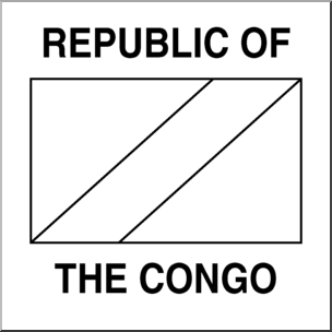 Clip Art: Flags: Congo B&W