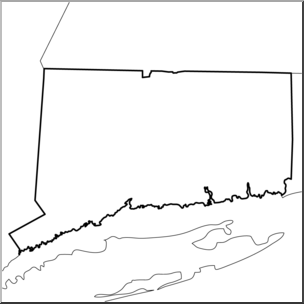 Clip Art: US State Maps: Connecticut B&W