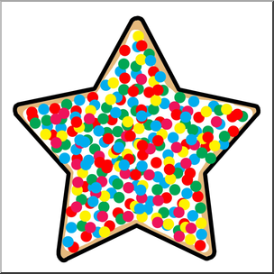 Clip Art: Christmas Cookie – Sprinkle Star COLOR