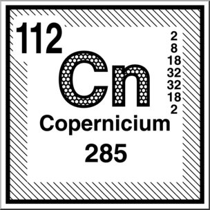 Clip Art: Elements: Copernicium B&W