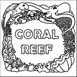 Clip Art: Biome Icons: Coral Reef B&W