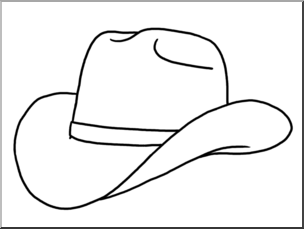 Clip Art: Western Theme: Cowboy Hat B&W