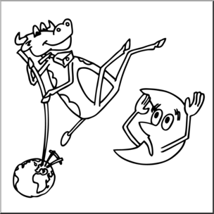 Clip Art: Hey Diddle Diddle 2 B&W