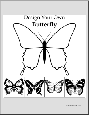 Clip Art: DYO Butterfly (coloring page)