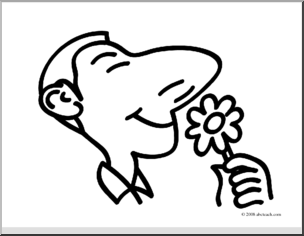 Clip Art: Basic Words: Smell (coloring page)