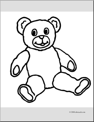 Clip Art: Teddy Bear 2 (coloring page) ??? Abcteach