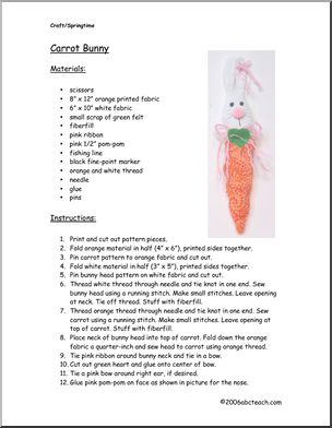 Craft: Stuffed Carrot & Bunny