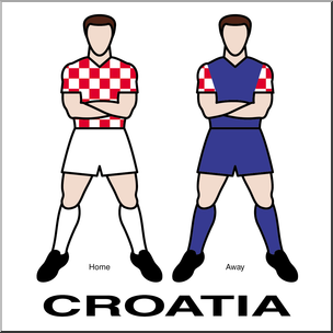 Clip Art: Men’s Uniforms: Croatia Color