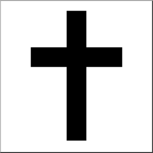 Clip Art: Religious Symbols: Cross B&W