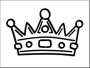 Clip Art: Basic Words: Crown B&W Unlabeled – Abcteach