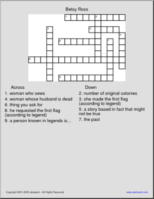 Crossword: Betsy Ross