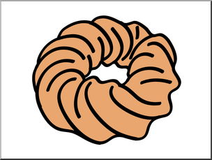 Clip Art: Doughnut: Cruller Color