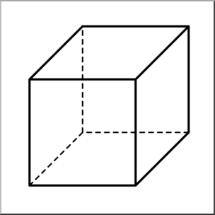 Clip Art: 3D Solids: Cube B&W