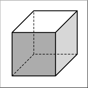 Clip Art: 3D Solids: Cube Grayscale