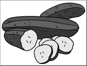 Clip Art: Cucumbers Grayscale