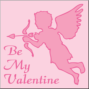 Clip Art: Valentine Cupid Color 2