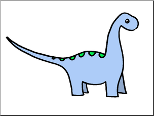 Clip Art: Cute Dinos Apatosaurus Color