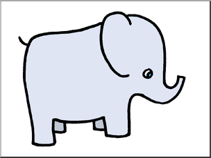 Clip Art: Cute Elephant Color