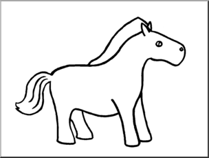 Clip Art: Cute Horse B&W – Abcteach