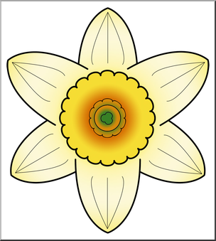 Clip Art: Daffodil Head 1 Color 2 – Abcteach