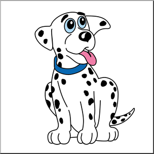 Clip Art: Cartoon Dalmatian Boy Puppy Color