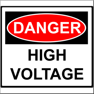 Clip Art: Electricity: Danger High Voltage Sign Color – Abcteach