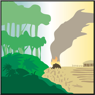 Clip Art: Environmental Concerns: Deforestation Color – Abcteach