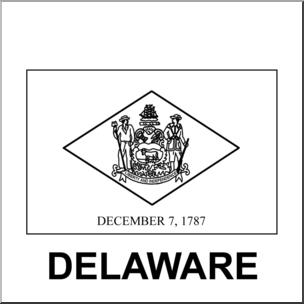 Clip Art: Flags: Delaware B&W – Abcteach