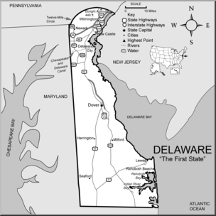 Clip Art: US State Maps: Maryland Color – Abcteach