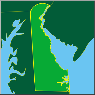 Clip Art: US State Maps: Delaware Color