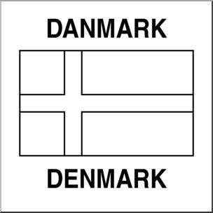 Clip Art: Flags: Denmark B&W