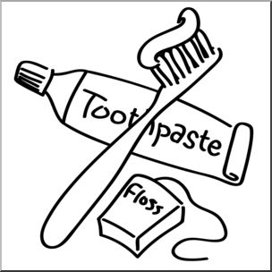 Clip Art: Dental Hygiene B&W