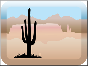 Clip Art: Habitat Button: Desert Color