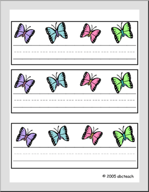 Desk Tag:  Butterflies – color (generic) primary lines