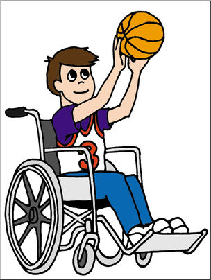 Clip Art: Kids: Boy Playing Basketball Color