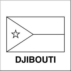 Clip Art: Flags: Djibouti B&W