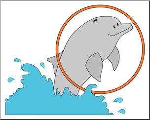 Clip Art: Cartoon Dolphin Color