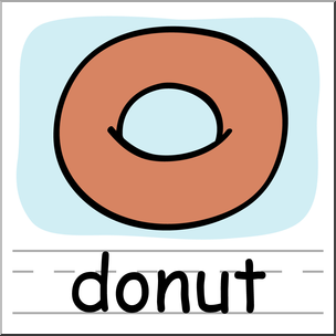 Clip Art: Basic Words: Donut Color Labeled – Abcteach