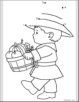 Dot to Dot: Thanksgiving – Pilgrim Boy (to 5)