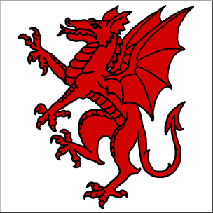 Clip Art: Heraldry: Heraldic Dragon Color – Abcteach