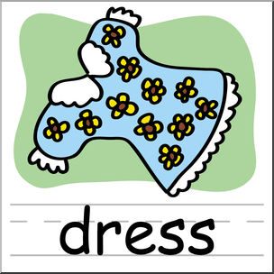 Clip Art: Basic Words: Dress Color Labeled
