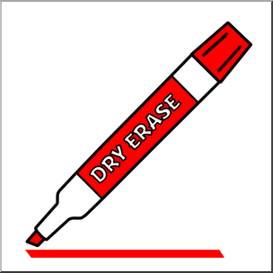 Clip Art: Dry Erase Marker Red Color