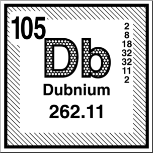 Clip Art: Elements: Dubnium B&W