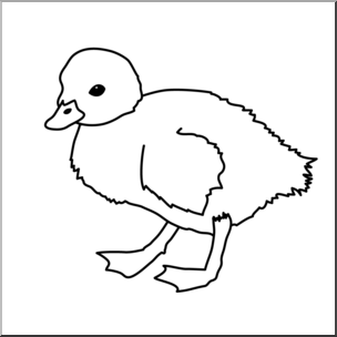 Clip Art: Duckling B&W