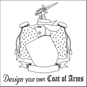 Clip Art: DYO Coat of Arms 2 B&W