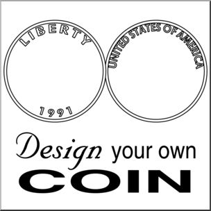 Clip Art: DYO Coin B&W